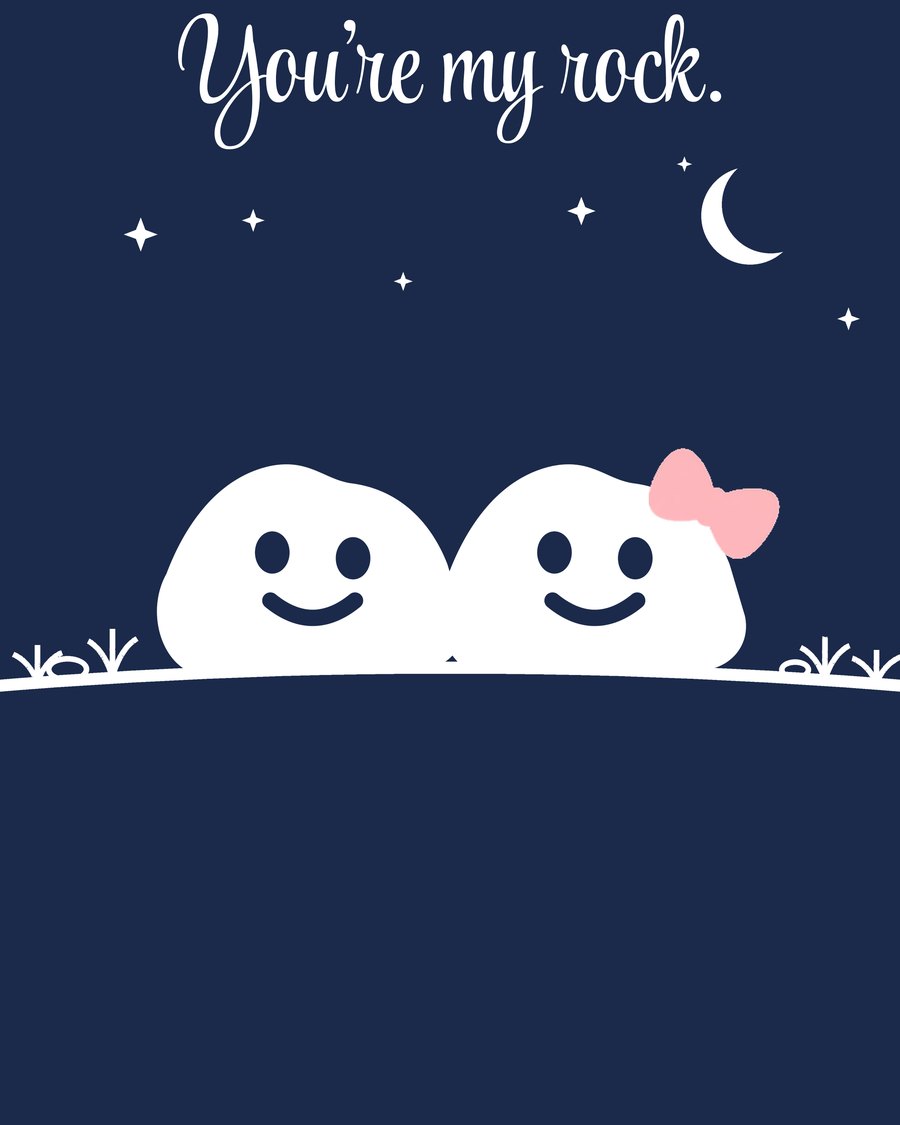 Two Skips leaning on each other on a hill at night. You're my rock.